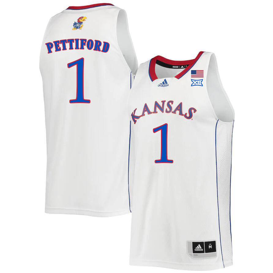 Men #1 Joseph Yesufu Kansas Jayhawks College Basketball Jerseys Sale-White